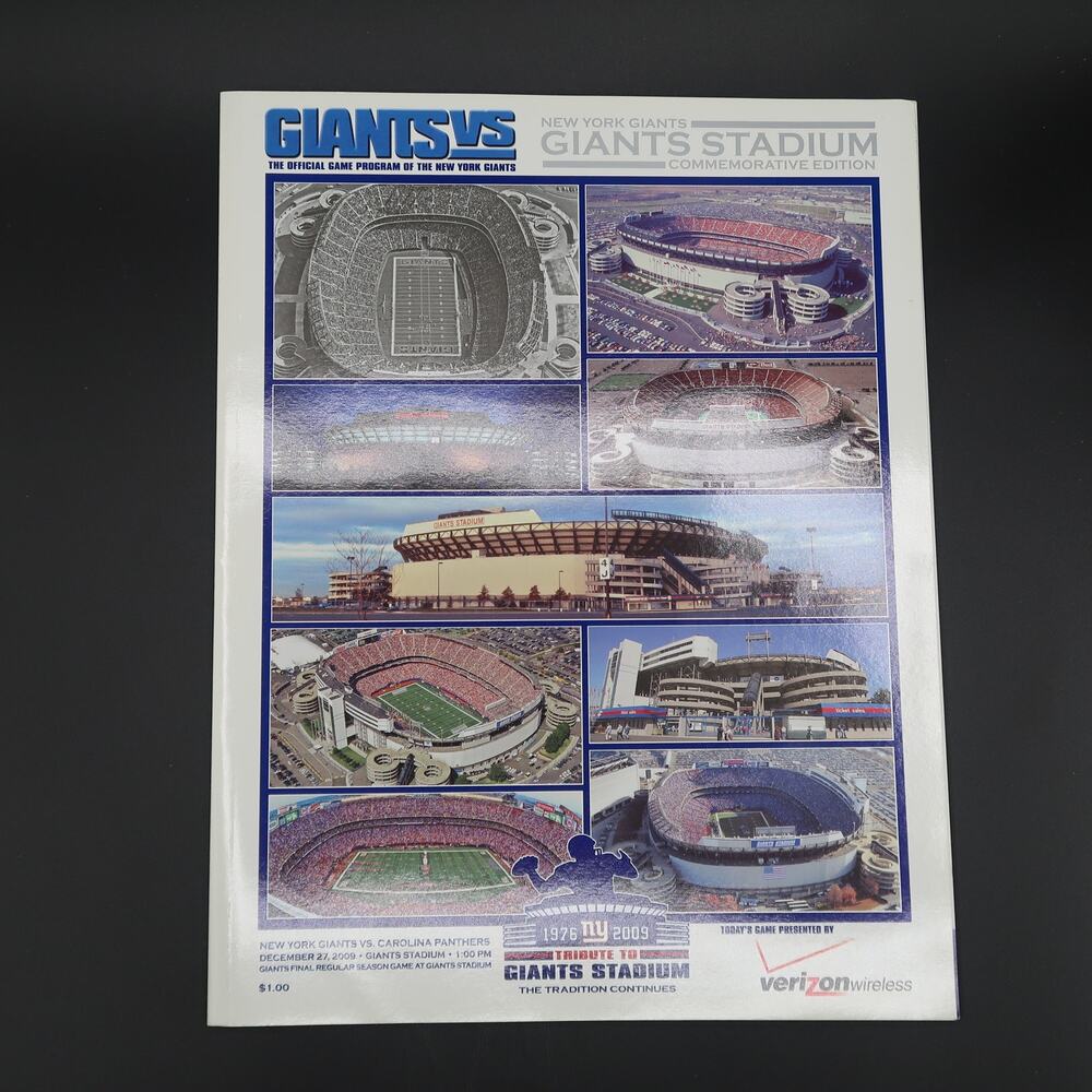 New York Giants Program Dec 2009 NFL Football Giants Stadium Commemorative Ed